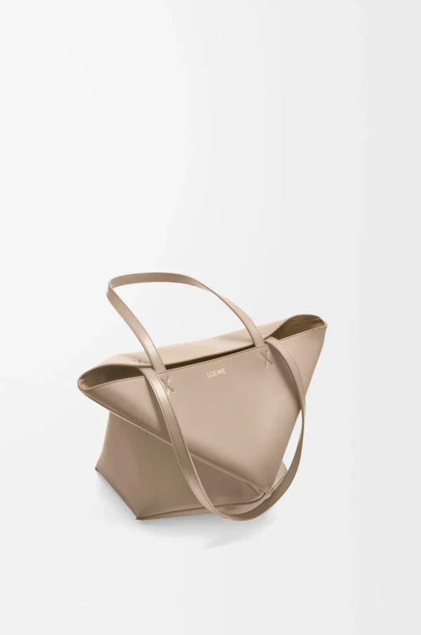 Medium Puzzle Fold tote in shiny calfskin