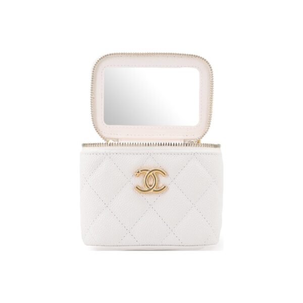 CHANEL 23P LIPSTICK BOX WITH CHAIN WHITE