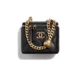 CHANEL 23P LIPSTICK BOX WITH CHAIN BLACK