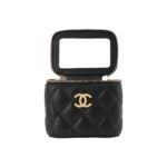 CHANEL 23P LIPSTICK BOX WITH CHAIN BLACK