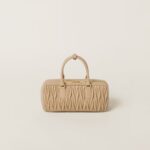 Arcadie Matelassé Large Soft Lamb Leather Handbag Sandy yellow