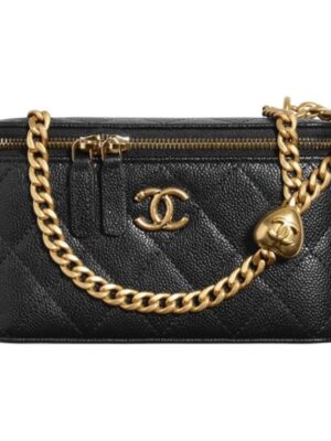 CHANEL 23P LONG BOX WITH CHAIN BLACK