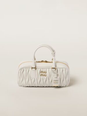 Arcadie Matelassé Large Soft Lamb Leather Handbag White