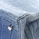 Matte Porosus Crocodile Kelly 35 Bleu Brighton