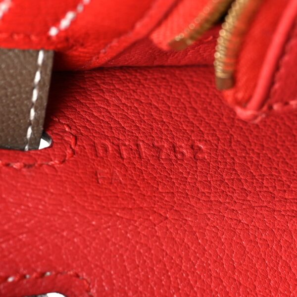 Chevre Chandra Bi-Color Horseshoe Kelly Sellier 25 Rouge De Coeur Etoupe