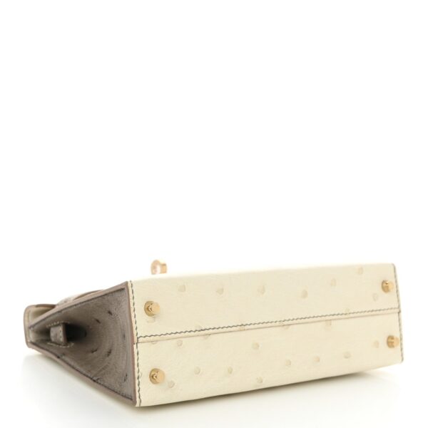 Ostrich Horseshoe Kelly Sellier Mini 20 Beton Gris Tourterelle