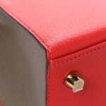 Chevre Chandra Bi-Color Horseshoe Kelly Sellier 25 Rouge De Coeur Etoupe