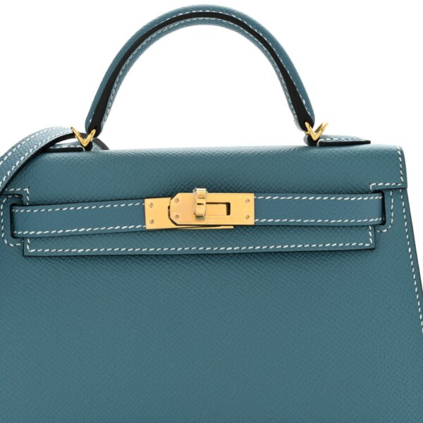 Epsom Mini Kelly Sellier 20 New Blue Jean