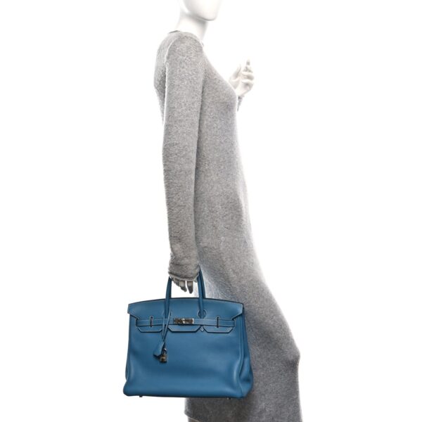 Taurillon Clemence Birkin 35 Blue Jean