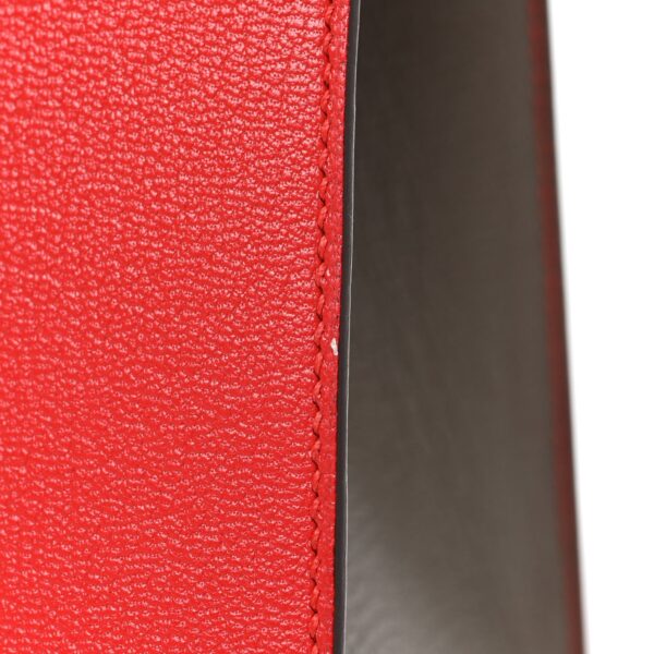 Chevre Chandra Bi-Color Horseshoe Kelly Sellier 25 Rouge De Coeur Etoupe