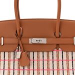 Toile Swift Broderie Shoulder Birkin Light 39 Gold Fauve Rose Pop Black